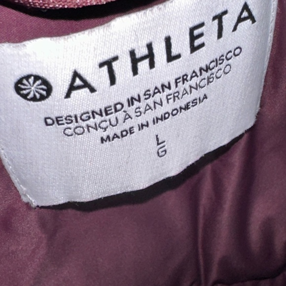 Athleta Burgundy Long Puffer Coat - Picture 6 of 7